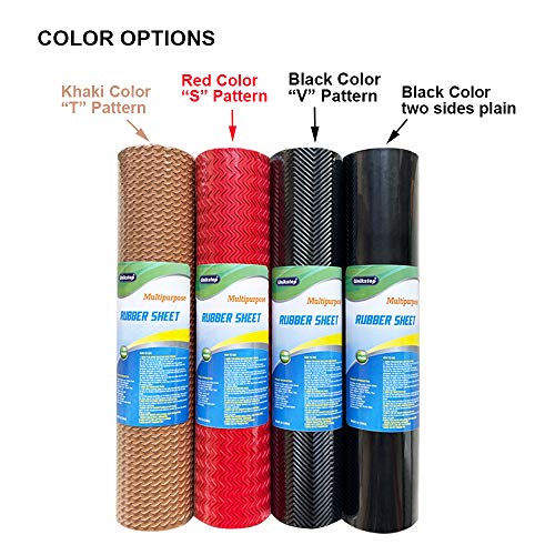 Image of Unikstep, Rubber Sheet, 21.5 inchx14.5 inch, Thick 0.08 inch, for Shoe Sole Heel Repair, Furniture Pad, Vibration Reduce, DIY Gasket Seal Pad, Floor Anti Slip Cushion (Red Color S Pattern)