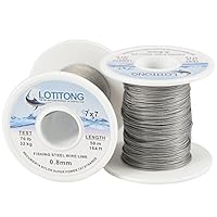 lotitong 50 Meter Angeln Stahl Draht Line 150 g Angeln Draht Nylon beschichtet 7 x 7 49 Edelstahl Leader Draht Fisch Jigs Line 0,8 mm