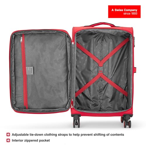 Image of WENGER Fiero-Pro Medium Softside Suitcase, 69 litres, Red /Black, Swiss Designed, 612111