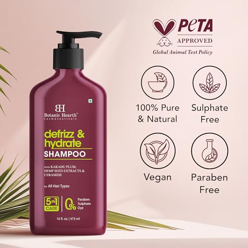 Image of Botanic Hearth Kakadu Plum Shampoo Infused With Hemp Seed Extracts & Ceramide | Clarifying Shampoo To Defrizz, Hydrate & Strengthen Hair | Paraben & Sulfate Free | For All Hair Types, 16 Fl Oz