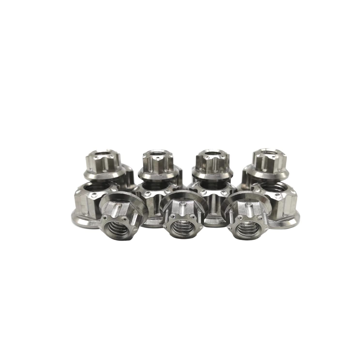 Muttern M6 M8 M10 M12 Mutter Sechskantflanschbolzen Schraubenmutter für Lokomotive und Motorrad Fahrrad Auto Boot Bremszubehör Titanbefestigungen Titanmutter 5er-Pack