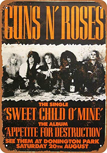 LoMall 8 x 12 METAL SIGN - Guns 'N Roses at Donington Park - Vintage Wall Decor Art