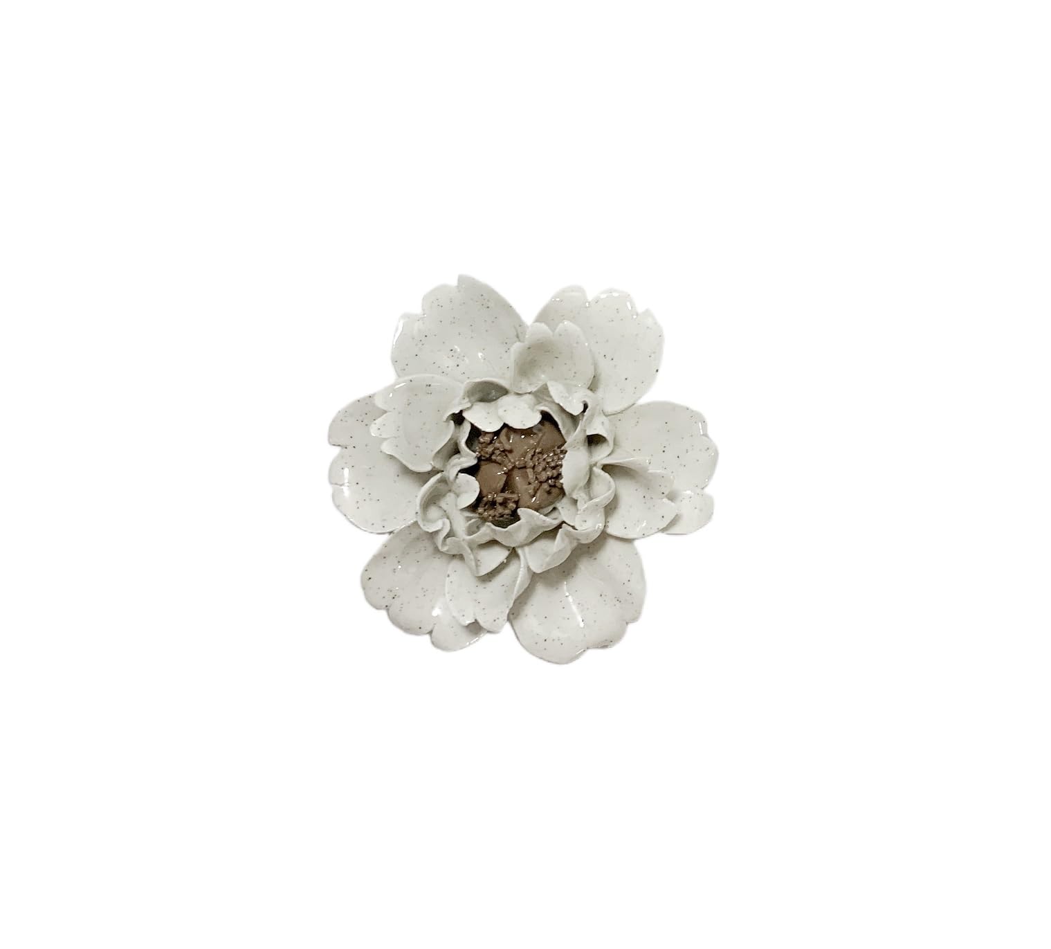 Ceramic Flower Wall Art Decor, Artificial Flower Wall Sculpture,Handmade Ceramic Flowers for Home,Hallway,Living Room, Kitchen,Bathroom (Spotted Color,Peony, 3.55")