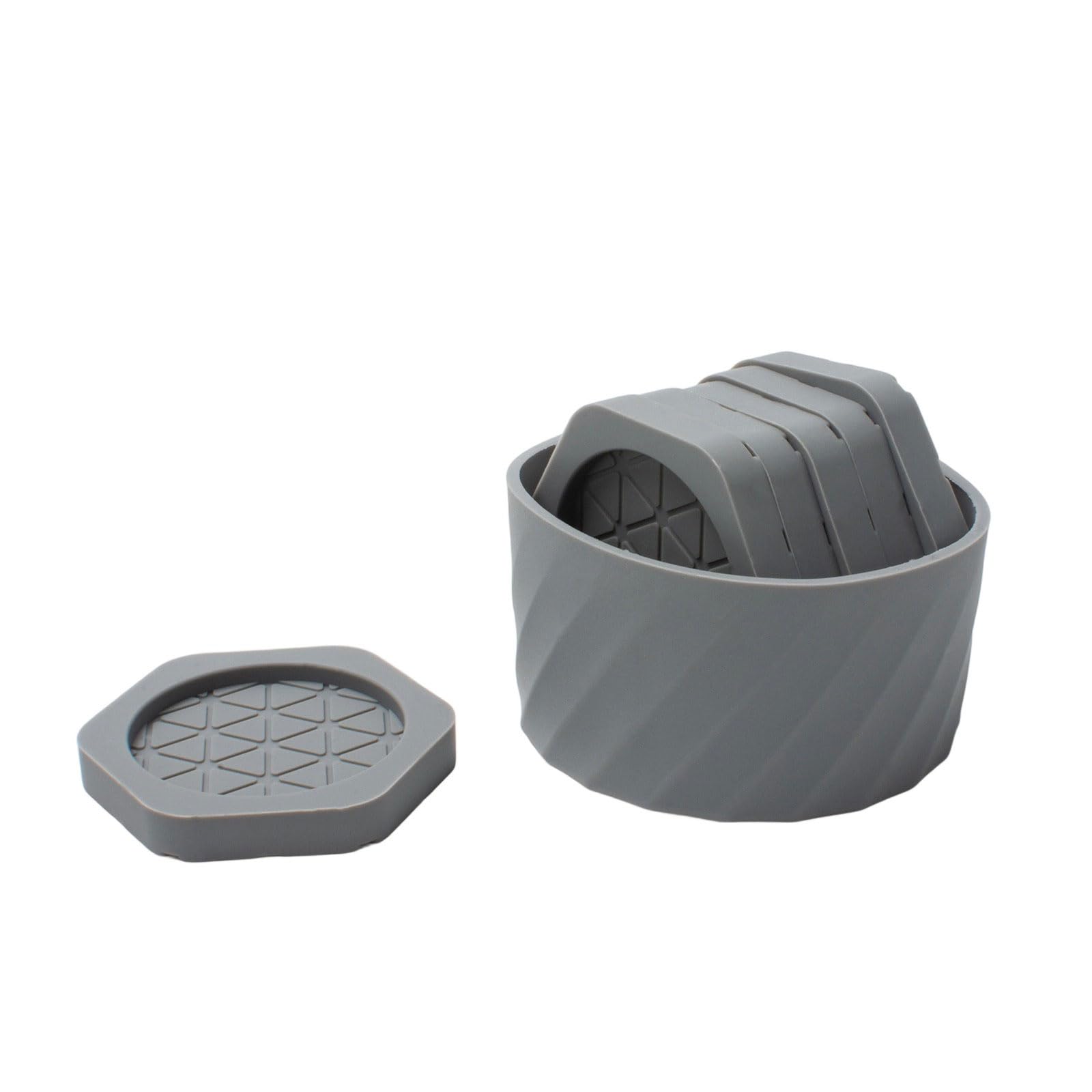 TFAOYS 6Pcs Nonslip Hexagonal Drink Coasters Set Comes with Storage Box for Coffee Teas Mugs Heat Protective Essential Hexagonal Silicones Coasters Set