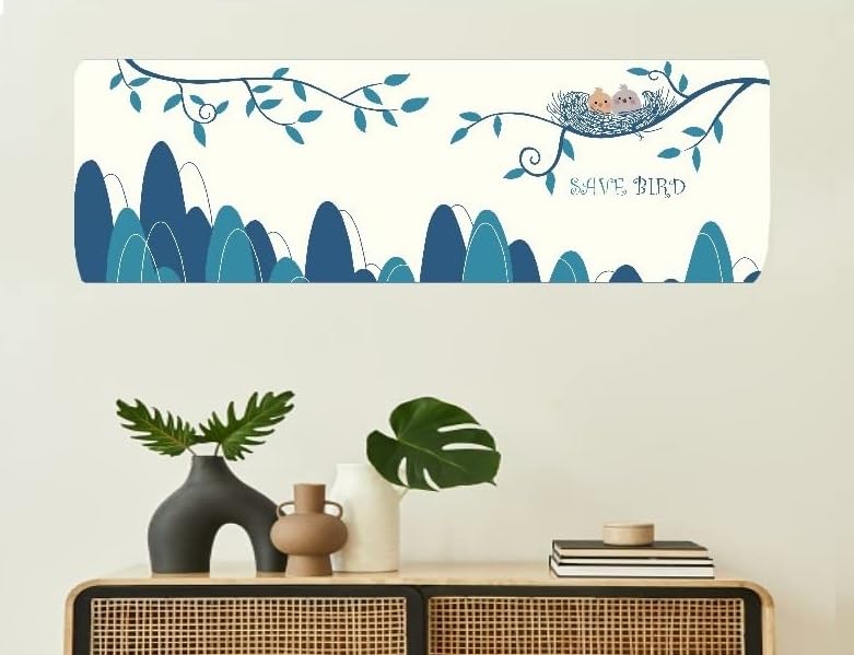 Image of DARSHANAM WORLD Beatiful Designer Ac Cover / / Cutest Printed Air Conditioning Dust Cover For Indoor & All Type AC Split Covers / / Colorfull Folding Designer Ac Cover (Save Bird 1.5 Ton)
