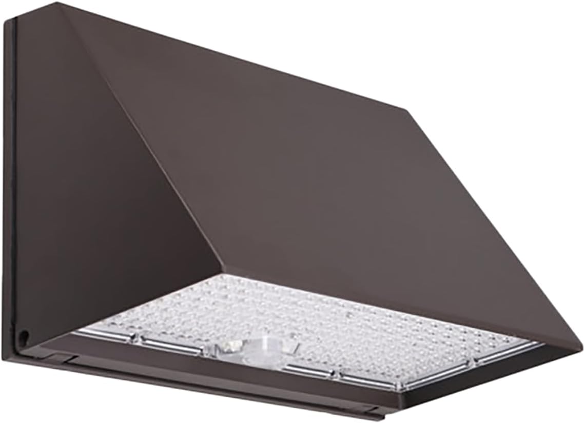 ມຸມ view of the LED wall pack, showing the full assembly and light output.