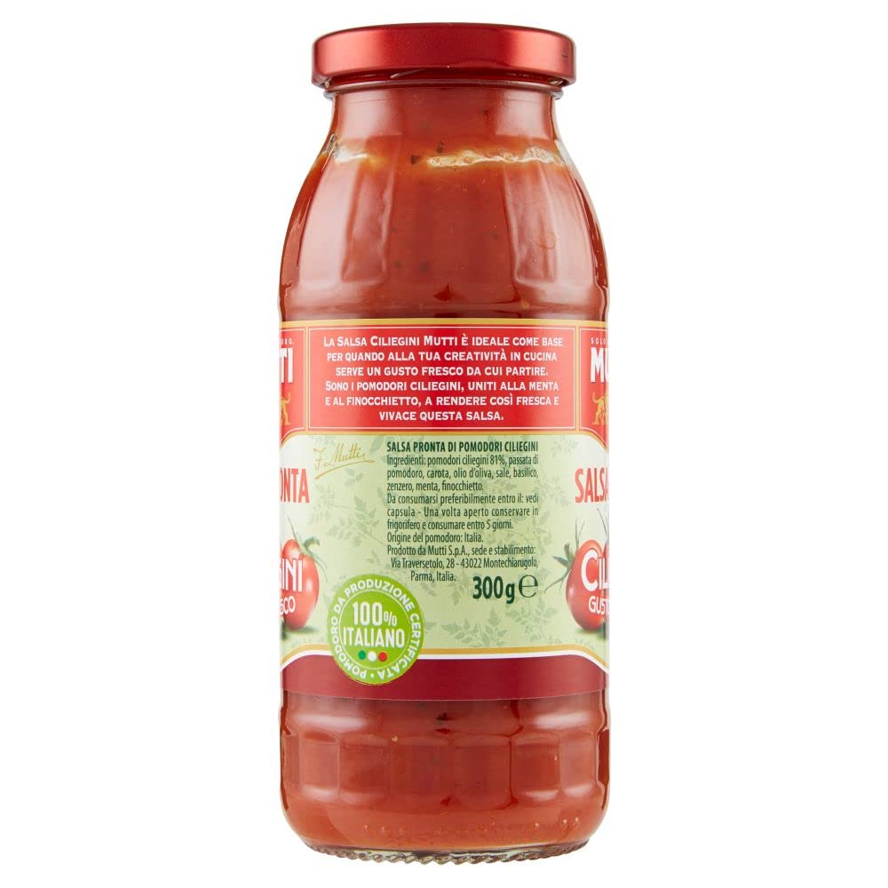12x Mutti Salsa Pronta Pomodoro ciliegini Kirschtomaten 100% Italienisch 300g