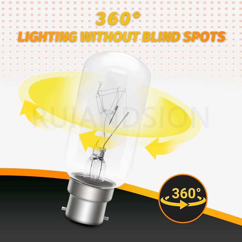 Ruiandsion 10-Pack T39 B22 Bulb 40W Warm White, 120V for Wall Sconces, Track Lighting and Showcase Displays