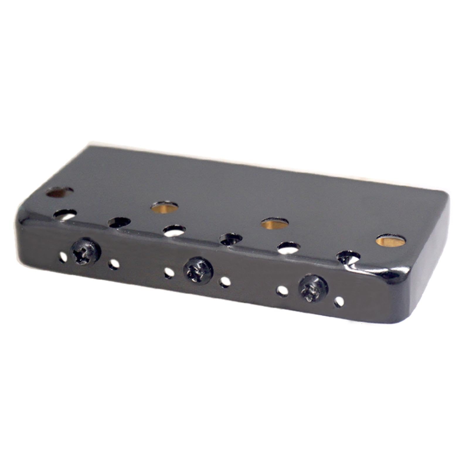 Bass Bridge with Screws, Professional, Lightweight with Brass Saddles, Fixed Bridge for Bass Electric Guitars Replace, Black