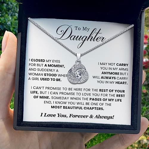 Tryndi To My Beautiful Daughter Necklace, Valentines Day Gift For Daughter, Gifts From Dad To Daughter, To My Daughter From Dad, Best Daughter Gifts, Father To Daughter Gifts, Birthday Gifts For Daughter, Daughter Gifts Ideas (Love Knot-Premium Led Box, Beautiful) #TOP2