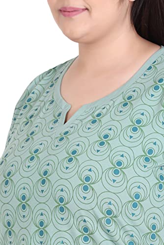 Image of In Love Women's Cotton Plus Size Longline T-Shirt Half Sleeve with Pockets | Cotton fabric - soft longline T-shirt with easy plus-size fit