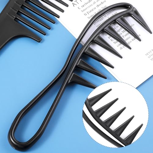 Wy Lighting Level 573717_1_TADRZHZG 2Pcs Large Wide Tooth Comb Curl Wavy Combs Professional Hair Care Anti-Static Durable Comb Hair Styling Accessories Hairstyle Tool thumb #3