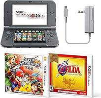 Black Nintendo 3DS XL Bundle Nintendo, AC Adapter, and Two Full Games 3D Mode (Ages 7+ Years)