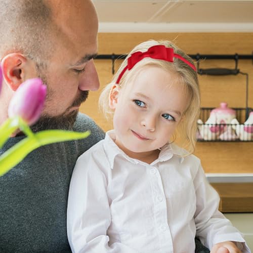 SYEYCW 4 Pcs Red Bow Hairbands, School Bows Headbands, Girls Uniform Bow Headband, Hair Accessories for Girls, Toddlers, Teens, Alice Ribbon Bands, Gift for Christmas Birthday New Year Present - Image 5