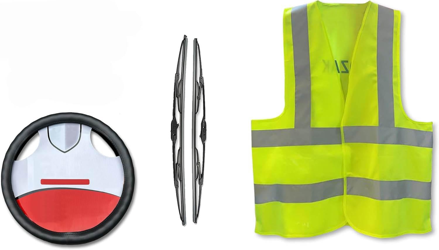 KOZAK Mirror Arm Cover with Support Bracket, Right Passenger Side, Compatible with Volvo VNL 2004+, Includes Logo, Steering Wheel Cover, 2x 22" Windshield Wipers, and Reflective Vest