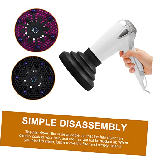 Healeved 1 Ventilador Dobrável De Silicone Secador De Cabelo Para Cabelos Cacheados Difusor Prático