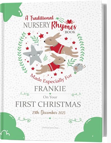 First Birthday | First Christmas Personalised Keepsake Book of Nursery Rhymes for Baby Boys or Girls Unisex
