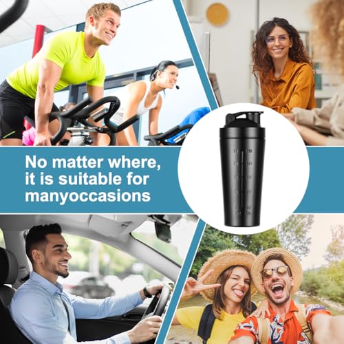 ACWOO Proteinowy shaker ze stali nierdzewnej 900 ml, shaker proteinowy z kulką do mieszania, białko shaker do napojów proteinowych, suplementy diety w proszku, sportowe butelki bez BPA