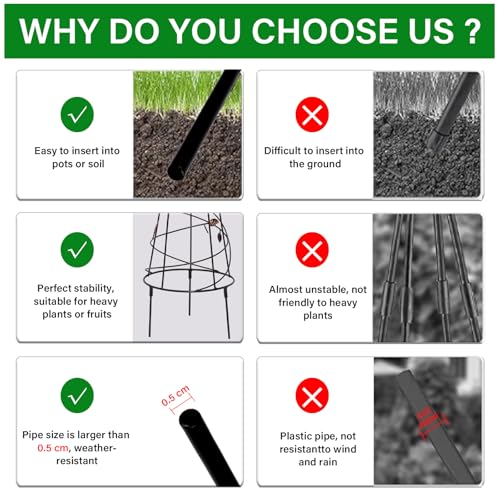 GOOOXIM Garden Obelisk 41" Metal Trellis - Sturdy Support for Roses & Vines by Goooxim - Used condition - Image 5