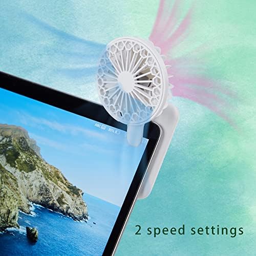Portable Fan Usb Fan Clip Mini Fan Quiet with Rechargeble 18650 Battery Pram Fans Perfect for Cell phone,Baby Stroller ,Traveling and more ,2 Speed Adjustable, White,UF-2Y-A