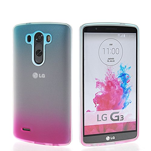 KCASE Gradient Slim Soft Gel TPU Silicone Back Case Cover For LG G3