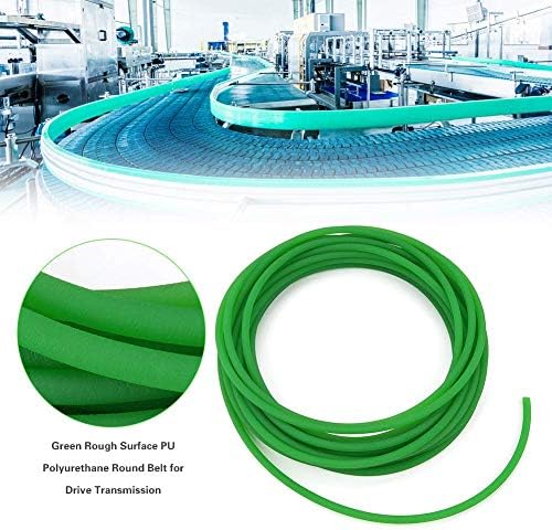 Polyurethane Belt Green Rough Surface PU Polyurethane Round Belt for Drive Transmission (6mm×10m), Other power tool accessories