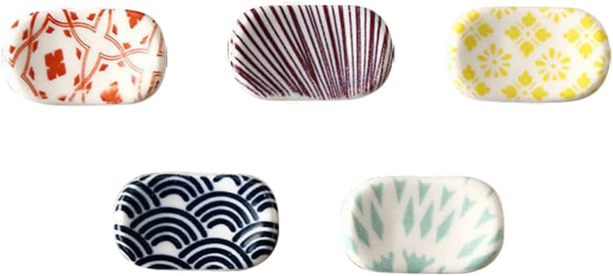 Trays Decorative 5pcs Ceramic Chopstick Rest Stand Oval Shape Chopsticks Stand Kitchen Patula Spatula Ladle Holder Spoon for Home Kitchen Restaurant Dining Table Decor Stands