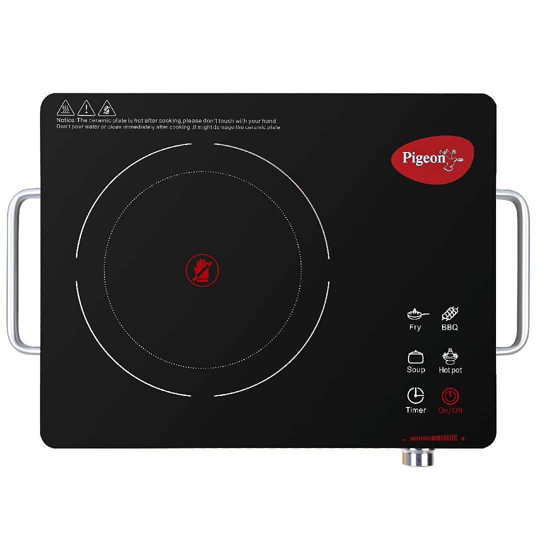 Pigeon Radiant Infrared Cooker 2000 Watt, Compatable for all cooking utensils, Black, Medium