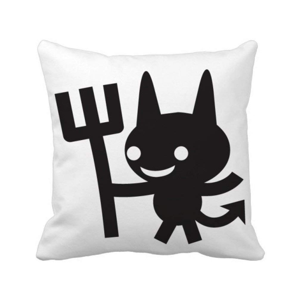 Coussin Halloween Diable Heureux multicolore 40x40cm housse oreiller decoratif pour canapé maison