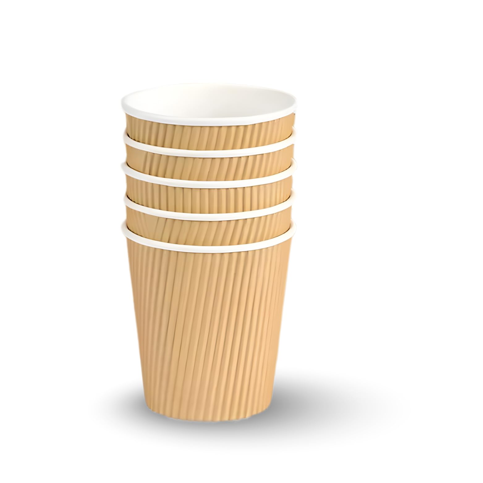 ECOVELO' Bicchieri Ripple Cup Carta monouso Triplo Strato doppia Parete isolante Havana Beige – riciclabili PE bevande da asporto Caffè, Tè, Cappuccino, Cocktail, Birra, vino 350 ml/12 oz 500 pezzi