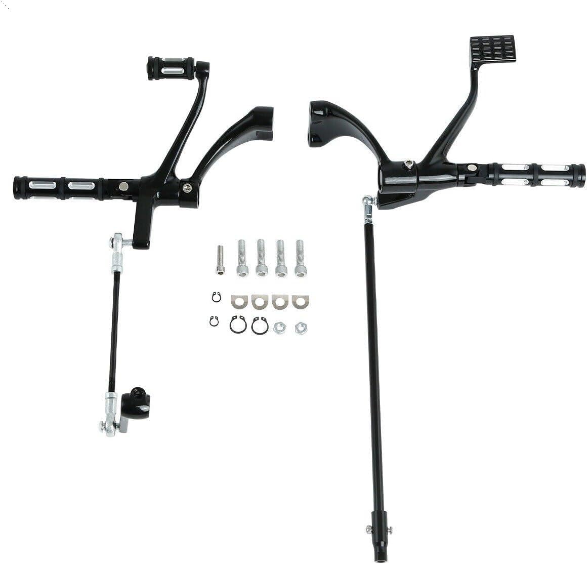 Forward Controls Footpegs Linkage 1200 Aluminum + Steel + Rubber Left Right Front Black FCFLFFHSXX12 for Harley for Davidson MM0849