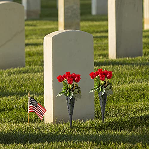 8 Pcs Grave Vase,Memorial Floral Vase , Cemetery Grave Cone Flower Holder , Cemetary Vase With Spike For Grave Decorations,Grave Lawn Memorial(Cone, 8) #TOP6