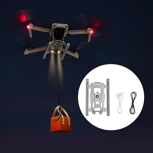 Miniatura 4 de JoiJoy Durable Safe Drone Accesorios Air-Dropping Lanzador para DJI Air 2S Partes, gris, 16.654x3.740x1.299 in