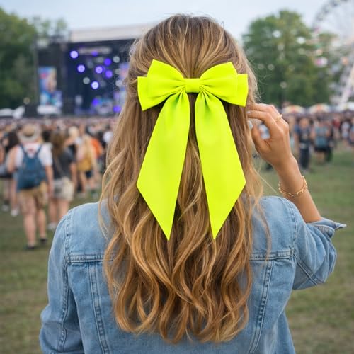 Moños Neón Grandes con Cola para Cabello, 4 Piezas miniatura 7