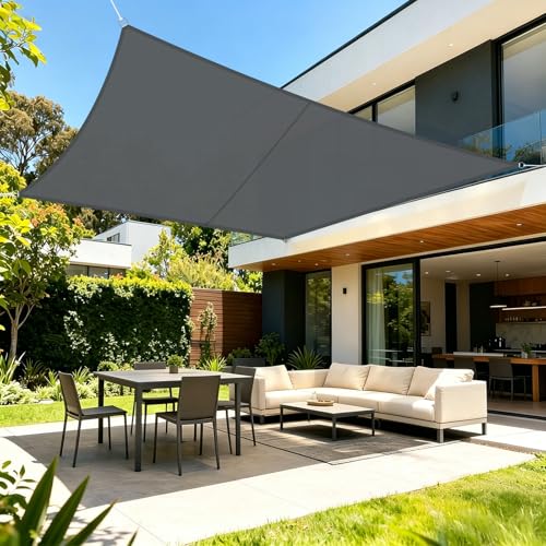 LOVE STORY Toldo Vela de Sombra Impermeable Rectangular 3x4m Protección Rayos UV, PES Toldos para Patio,Exterior Terrazas, Jardín, Balcon (Antracita)