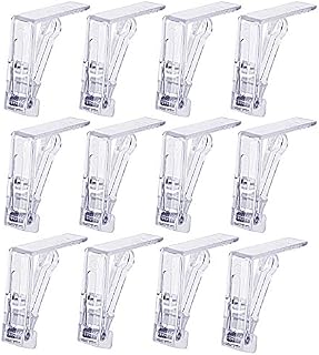 HAKOTOM 12pcs Clear Plastic Table Cloth Clips Table Cover Clamp Portable Tablecloth Holders for Home Picnic Outdoor BBQ Wedding DIY Party Hotel Restaurant Supplies