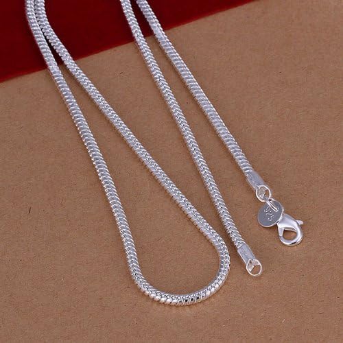 Cutesmile Fashion Jewelry 925 Sterling Silver Italian 1mm/2mm/3mm Snake Chain Crafted Necklace (24Inches, 3MM) - Image 3