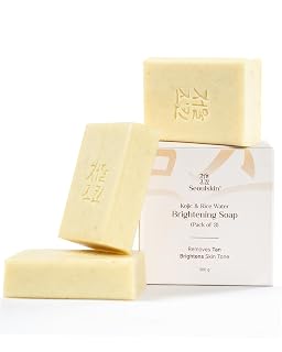 Seoulskin Kojic & Rice Water Brightening Soap | Pack of 3 | Glowing & Brightening Soaps for bath | For Pigmentation, Dark Spots, Sun Damage | Tan Removal Soap Bar for men and women | Brightens Underarms | Paraben Free | All Skin Types | 3 X 100g - Amazon product rated Grade A