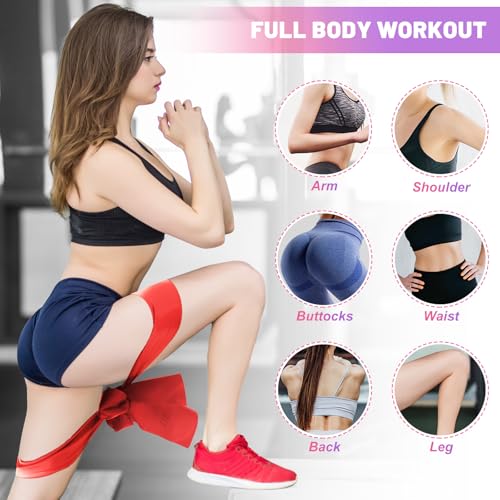 Image of 5 Pcs Resistance Bands, Professional Exercise Bands Elastic Stretch Bands for Fitness Yoga Pilates Stretching Strength Training, Workout Bands for Women and Men Home Gym