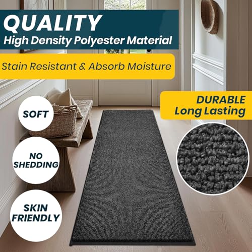 Image of Washable Kitchen Rug 24 inch x 82 inch / 60cm x 210cm, Non Slip Kitchen Mat for Floor, Absorbent Indoor Entryway Runner Rug for Hallway, Laundry, Bathroom, Bedroom (Roll Packing)