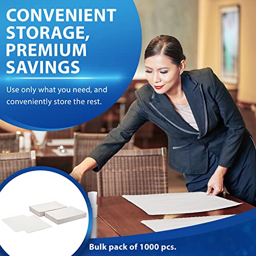 Paterson Paper White Paper Placemats Disposable - 10” X 14”- Bulk 1000 Count - Scalloped Economy Newsprint #TOP4