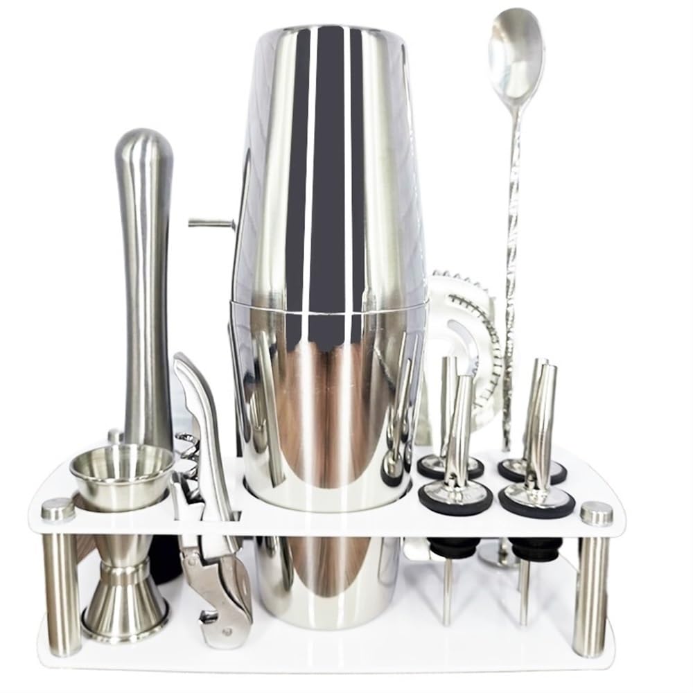 1-13 piezas/juego de coctelera de acero inoxidable 750 600 ml incluye colador de bebidas abridor mezclador bar herramientas de vino, juego profesional for hacer cócteles for amantes de los c