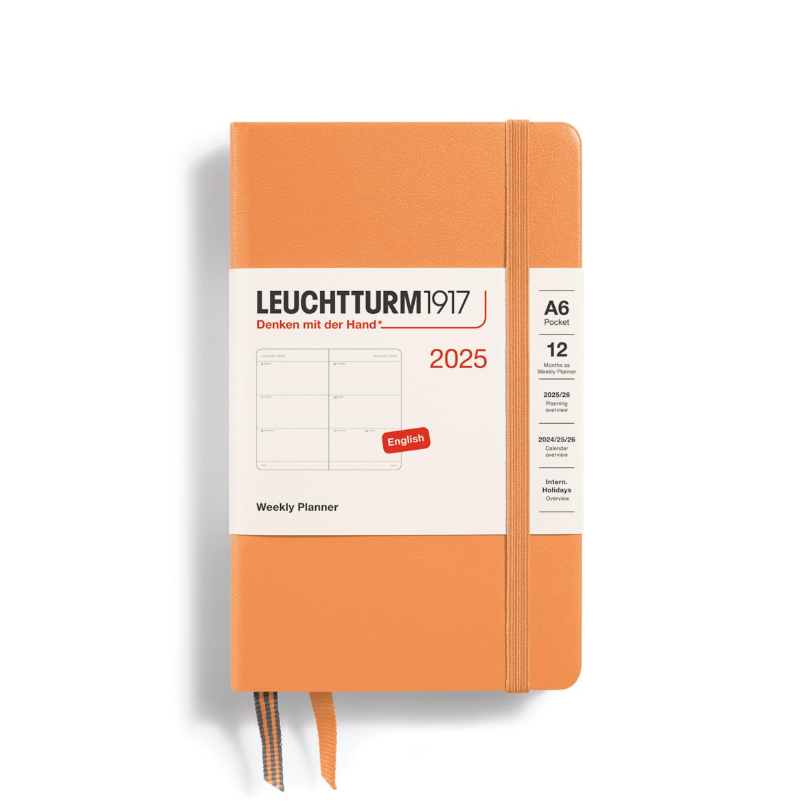 LEUCHTTURM1917 372597 Daily Calendar Pocket (A6) 2026, 12 Months, Black, German