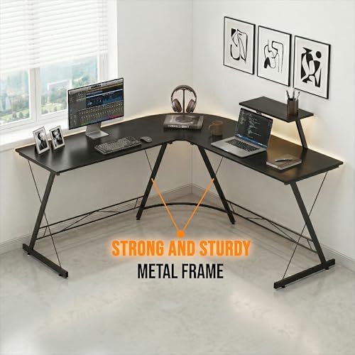 Image of Klaxon Computer Table for Home PC Multipurpose Office Desk for Home & Work | Gaming Table, Computer Table, Desktop Table for Home Office (Gaming Ironstone Black WOI)