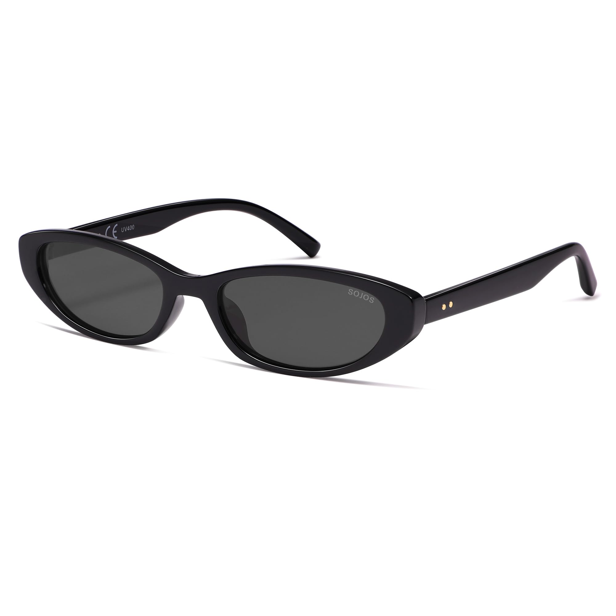SOJOS Trendy Oval Cat Eye Polarized Sunglasses Womens Mens 80s 90s Retro Small Thin Y2K Sunnies SJ2664