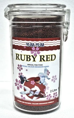 Yum-Yum Ruby Red Vitamin & Natural Color Enhancer Fish Food, 2Ltr - Boosts Color and Health of Aquarium Fish