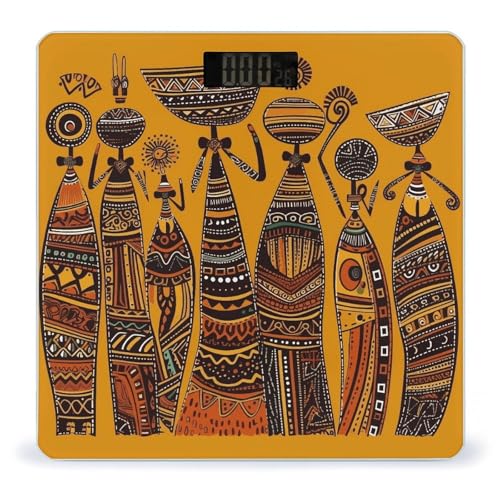 Báscula de baño digital Creative African Culture 26x26 cm vidrio templado miniatura 1