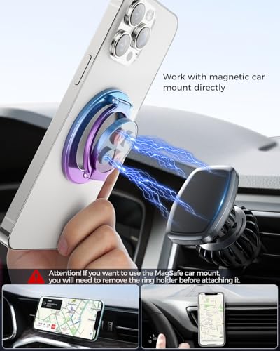 Image of SUPERONE Dual-Sided Magnetic Ring Holder, Colorful Gym Phone Grip Kickstand