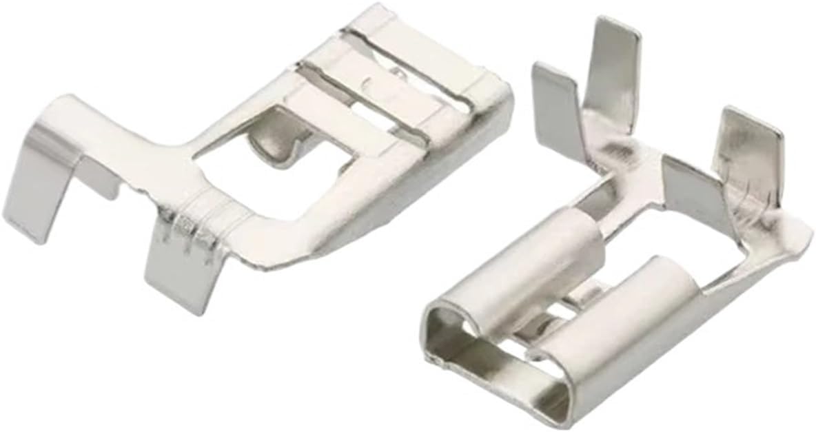 AICNRUT T097F H1-2C H7-2C Terminal 6.3 Flag Shaped Spring L-shaped Elbow Connector Terminal DJ6211-D6.3A(T097F 20PCS)