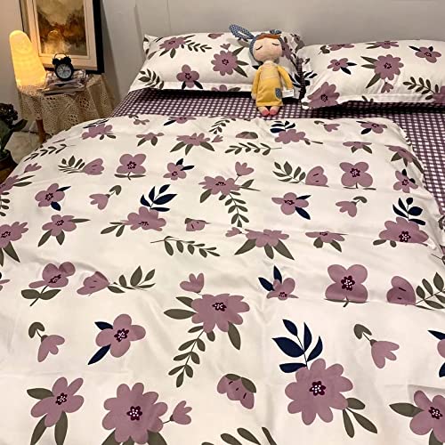 DNAEGH Juego de Cama de Cuatro Piezas,Juego de Cama King Size para el hogar para Dormitorio, Juego de Cama Doble de Cuatro Piezas, Funda de edredón, Funda de Almohada, Juego de Tres Piezas para Dorm Cover